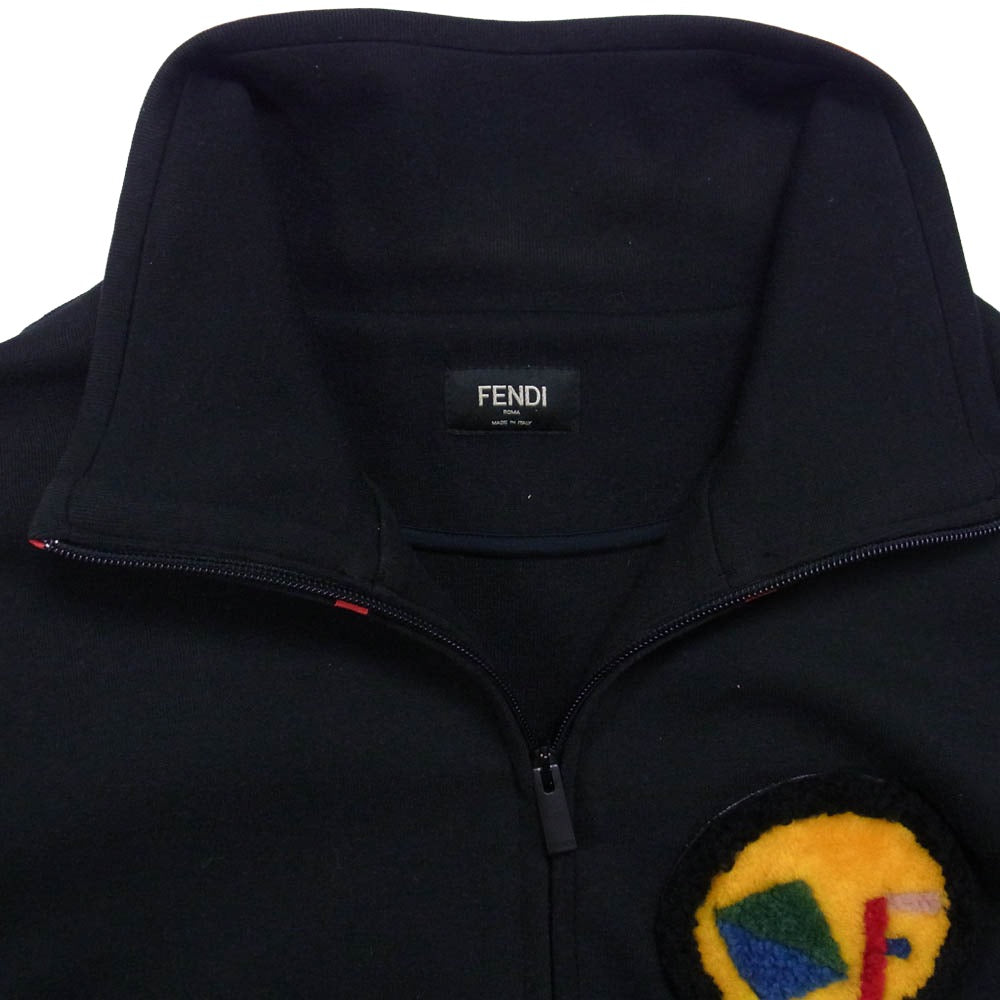 FENDI フェンディ 17AW FY0848 SJQ ワッペンデザイン サイドライン トラックジャケット ブラック系 52【中古】