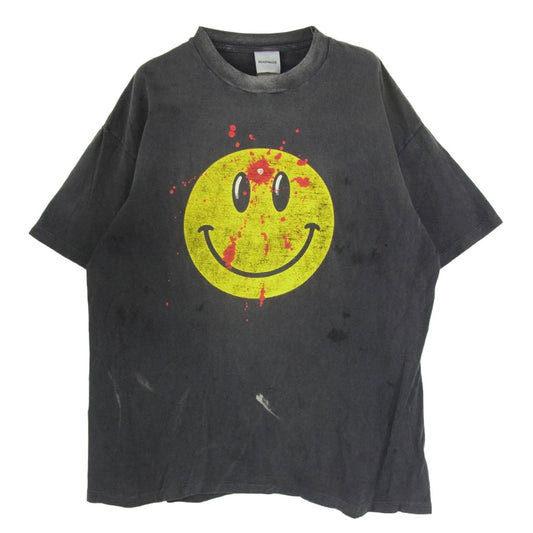 READY MADE レディメイド 24SS RE-CO-BK-00-00-279 SMILE TEE スマイルプリント Tシャツ 半袖カットソー グレー系 XL【中古】