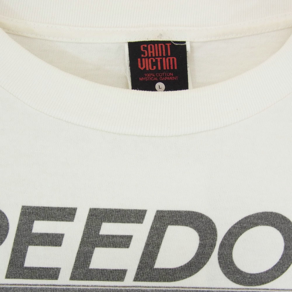 SAINT MICHAEL セントマイケル 24SS SM-YS8-0000-C22 × FREEDOM フリーダム FD SS TEE ASTRO 大友克洋 ヴィンテージ加工 グラフィックプリント Tシャツ 半袖カットソー ホワイト系 L【中古】