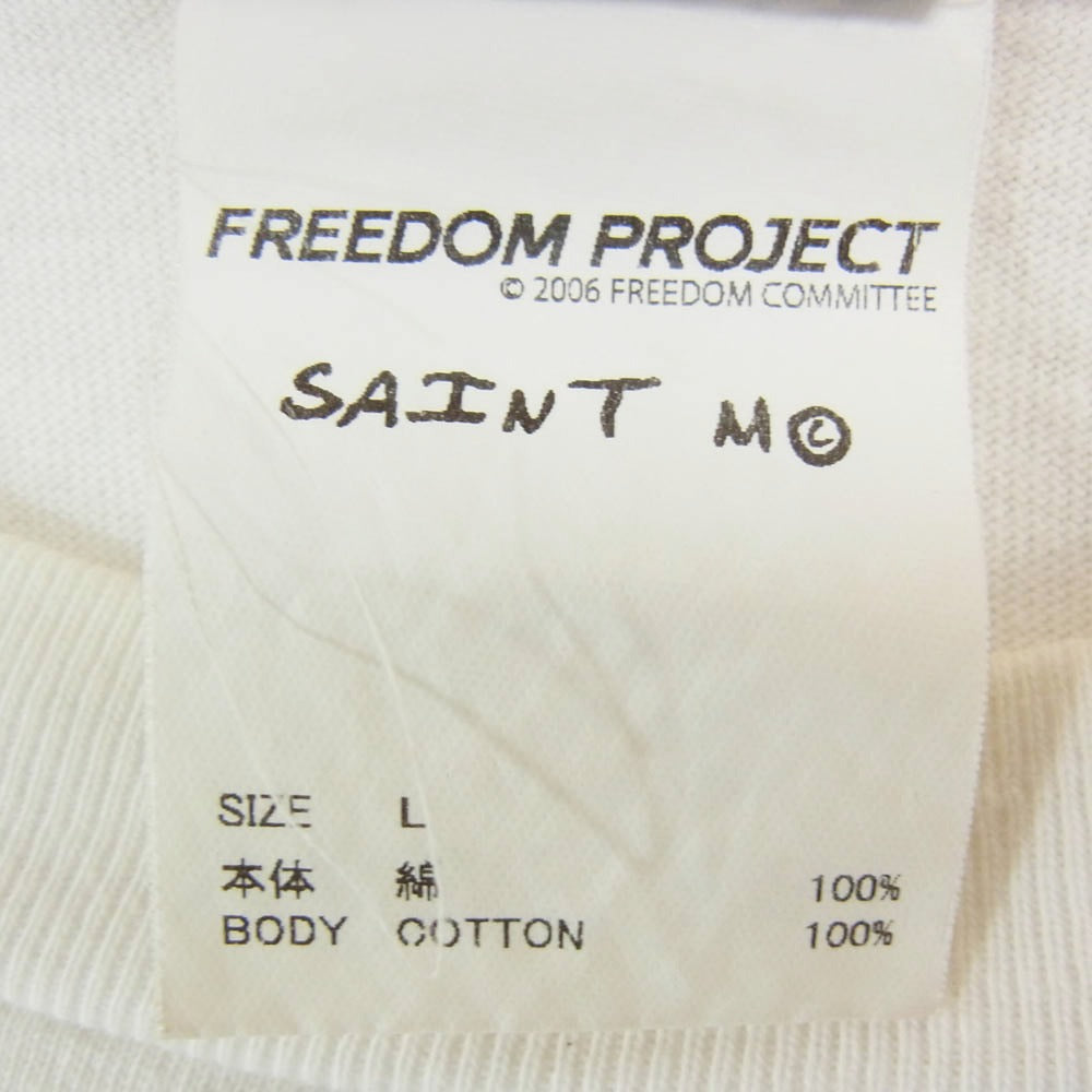SAINT MICHAEL セントマイケル 24SS SM-YS8-0000-C22 × FREEDOM フリーダム FD SS TEE ASTRO 大友克洋 ヴィンテージ加工 グラフィックプリント Tシャツ 半袖カットソー ホワイト系 L【中古】