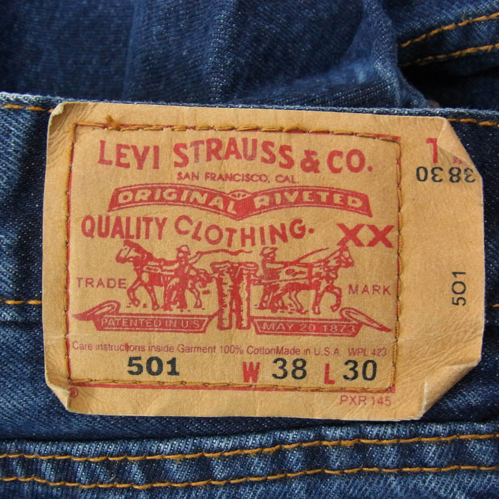 Levi's リーバイス 5010000010194 00s USA製 ボタン裏刻印511 501 ボタンフライ ジーンズ デニム パンツ W38 L30 インディゴブルー系 38【中古】