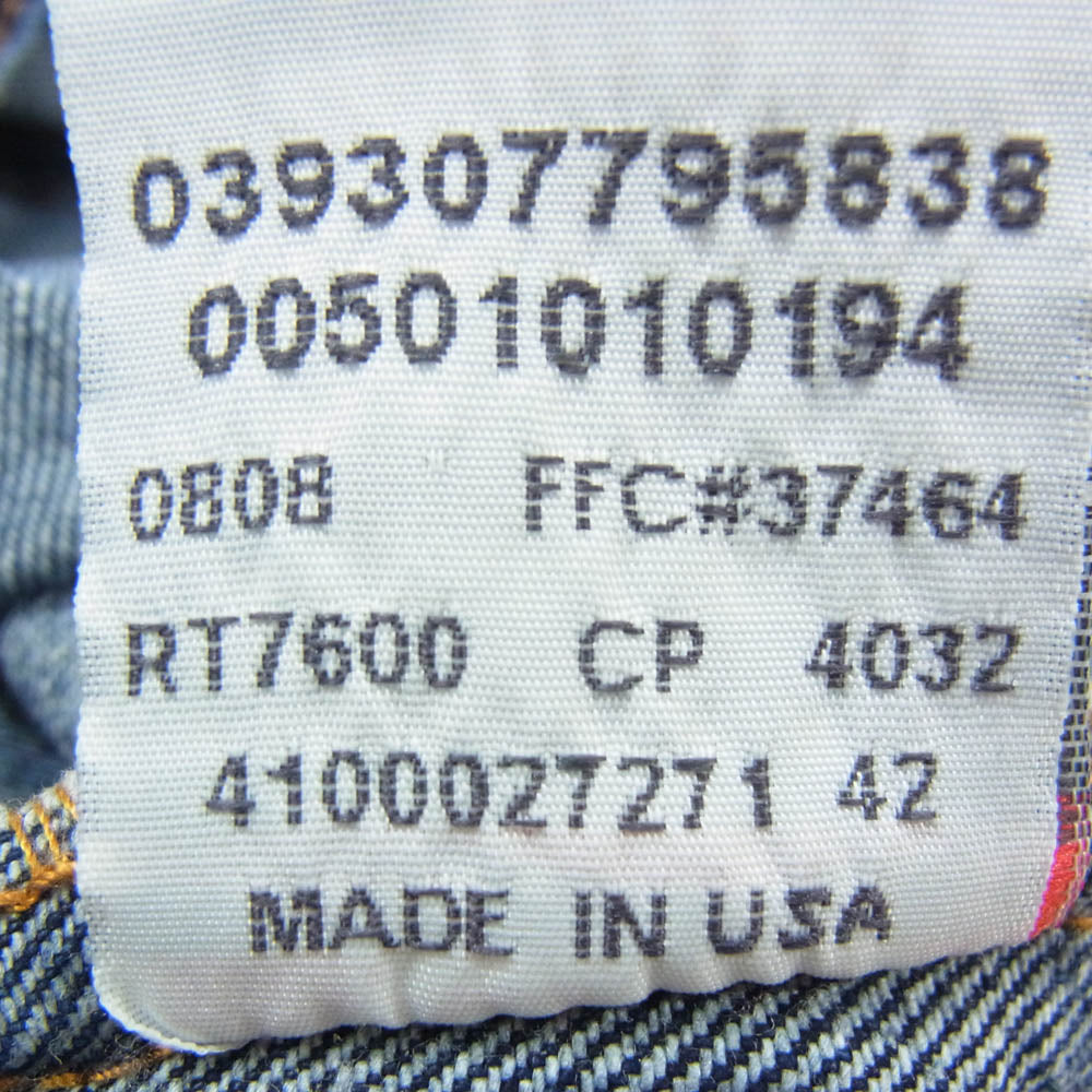 Levi's リーバイス 5010000010194 00s USA製 ボタン裏刻印511 501 ボタンフライ ジーンズ デニム パンツ W38 L30 インディゴブルー系 38【中古】