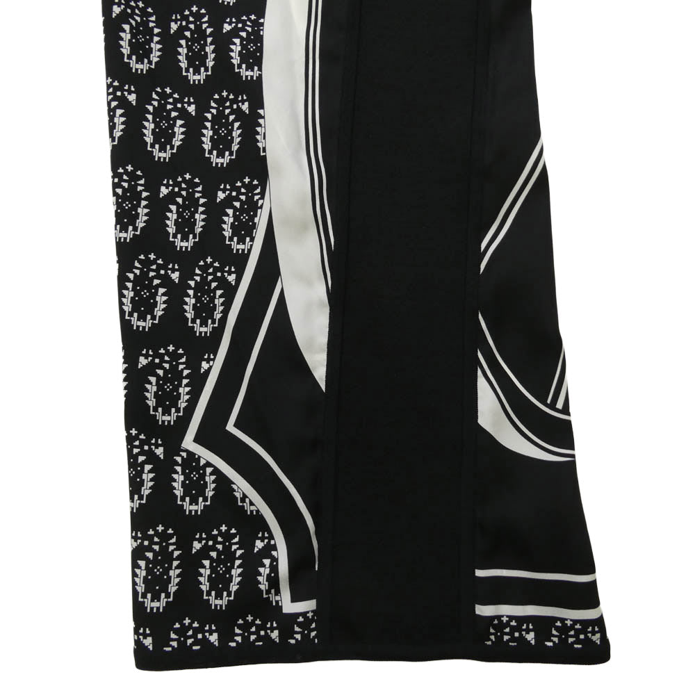 HERMES エルメス 21SS Silk jump suit シルク切替 ノースリーブ ジャンプスーツ オールインワン オーバーオール ワンピース ブラック系 34【美品】【中古】