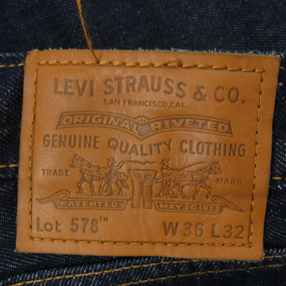 Levi's リーバイス A4750-0020 578 BAGGY JEANS バギー ジーンズ デニム パンツ インディゴ インディゴブルー系 36【中古】