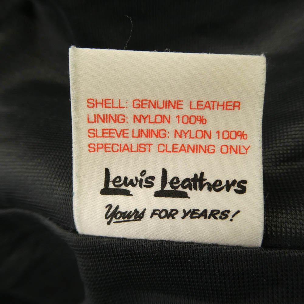 Lewis Leathers ルイスレザー CYCLONE サイクロン ヴィンテージターコイズ スクエアパッチ レザー ライダース ジャケット ブルー系 42【中古】