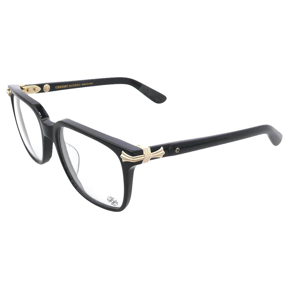 CHROME HEARTS クロムハーツ（原本無） 純正アイウェアクロス付属 THIRST TRAP BK/GP サーストトラップ ゴールドプレーティング アイウェア 眼鏡 ブラック系 55□19-146【中古】