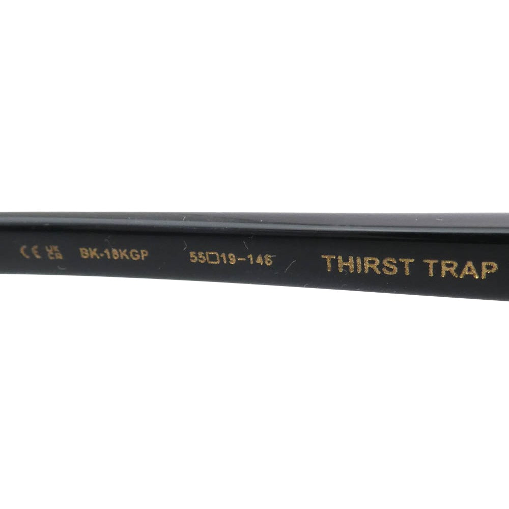 CHROME HEARTS クロムハーツ（原本無） 純正アイウェアクロス付属 THIRST TRAP BK/GP サーストトラップ ゴールドプレーティング アイウェア 眼鏡 ブラック系 55□19-146【中古】