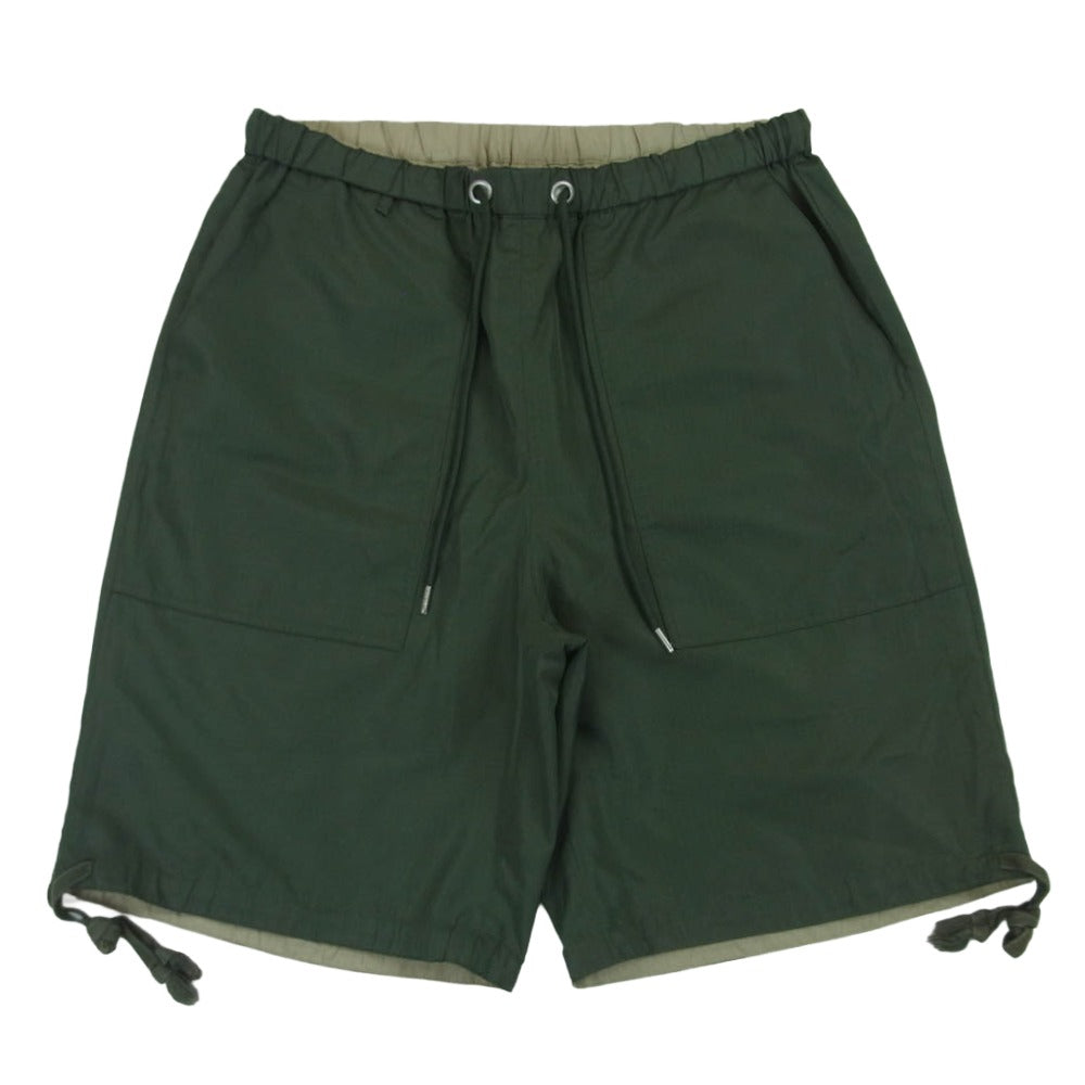タイオン R031SWNDML-1 MILITARY LINE ノンダウン リバーシブル ショート パンツ ショーツ ベージュ系 グリーン系 M【中古】