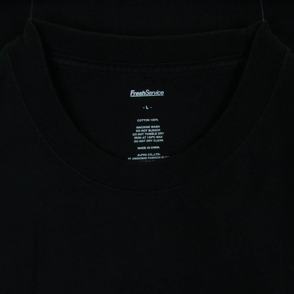 FreshService フレッシュサービス クルーネック コットン 半袖 Tシャツ 中国製 ブラック系 L【中古】