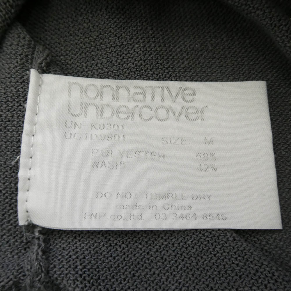 UNDERCOVER アンダーカバー 24SS UN-K0301 MONK CARDIGAN POLY PAPER YARN サイドジップ カーディガン グレー系 M【中古】