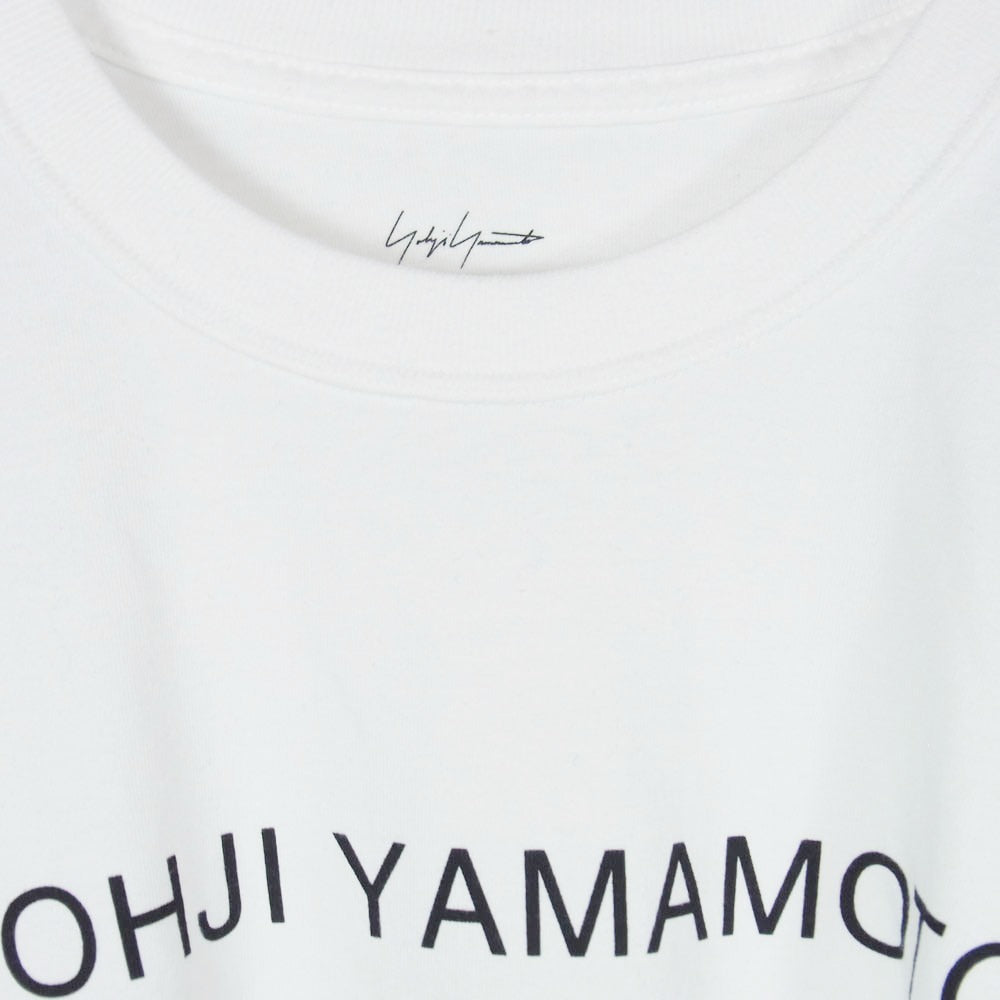 Yohji Yamamoto POUR HOMME ヨウジヤマモトプールオム 23SS HZ-T63-288 ロゴプリント 長袖 ロングスリーブ カットソー Tシャツ ロンT ホワイト系 M【美品】【中古】