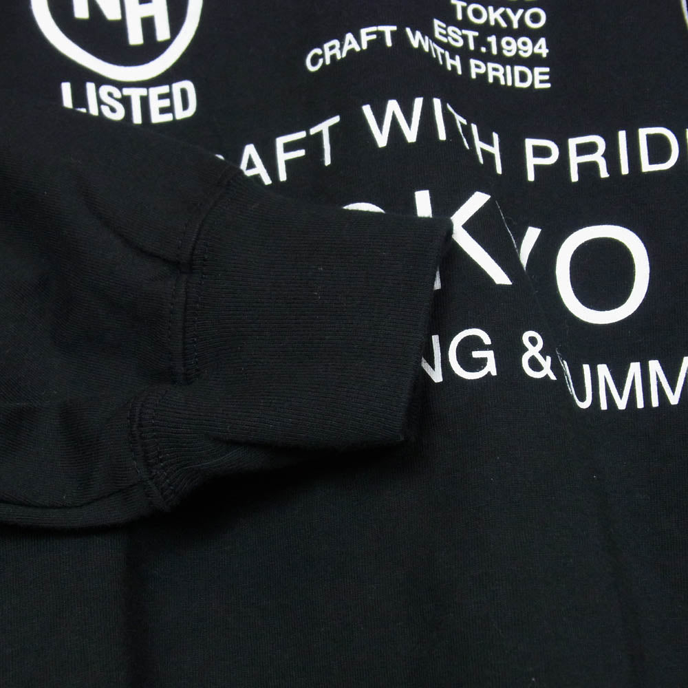Yohji Yamamoto POUR HOMME ヨウジヤマモトプールオム NEIGHBORHOOD ネイバーフッド 23SS HZ-T63-288 ロゴプリント 長袖 ロングスリーブ カットソー Tシャツ ロンT ブラック系 M【美品】【中古】