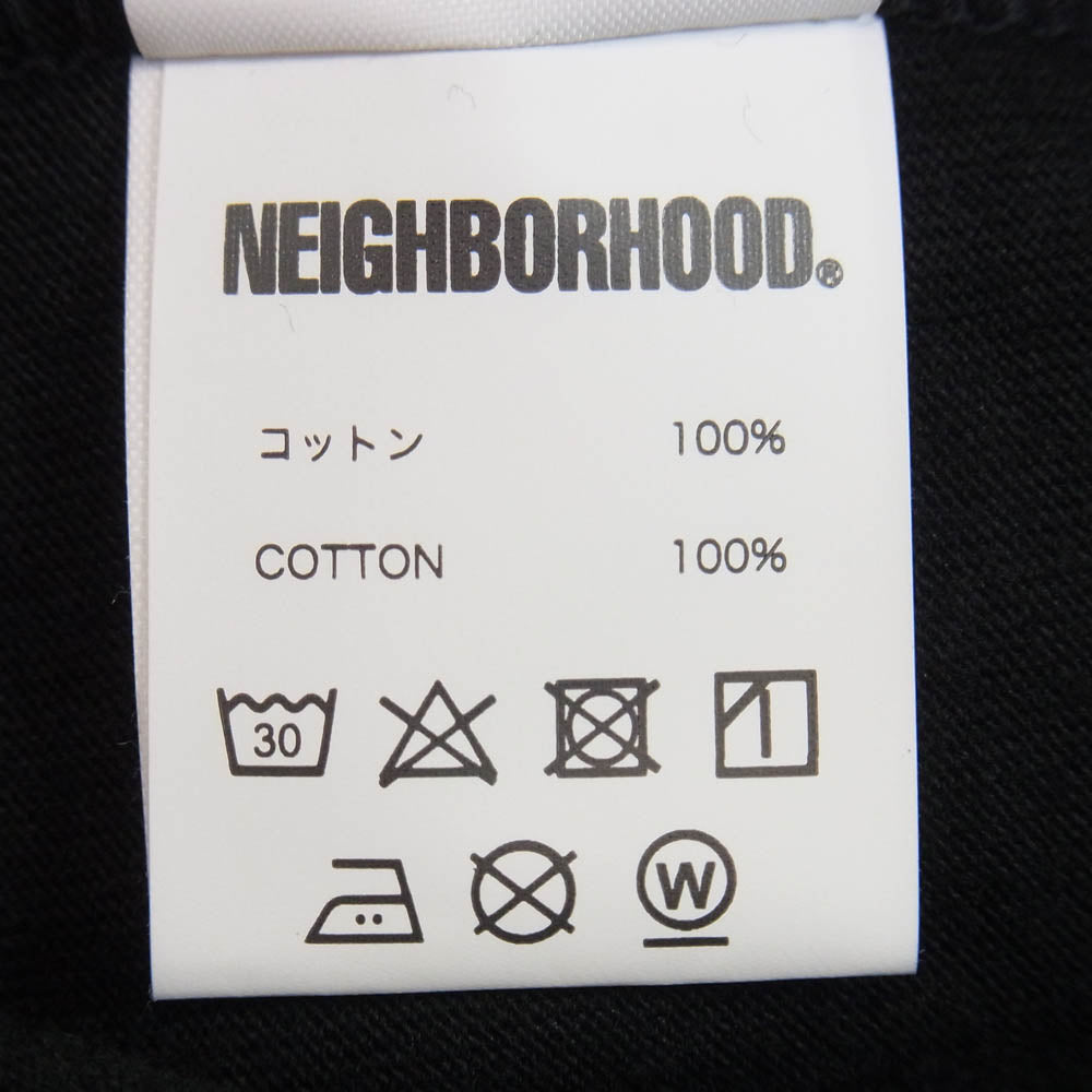 Yohji Yamamoto POUR HOMME ヨウジヤマモトプールオム NEIGHBORHOOD ネイバーフッド 23SS HZ-T63-288 ロゴプリント 長袖 ロングスリーブ カットソー Tシャツ ロンT ブラック系 M【美品】【中古】