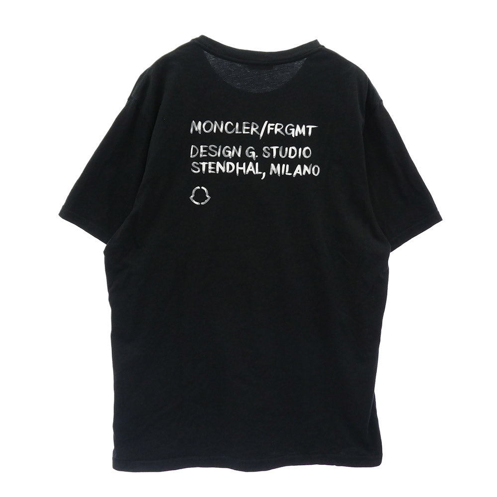 MONCLER モンクレール G209U8C00005 MAGLIA T-SHIRT マグリア バックプリント 半袖 Tシャツ カットソー ブラック系 L【中古】