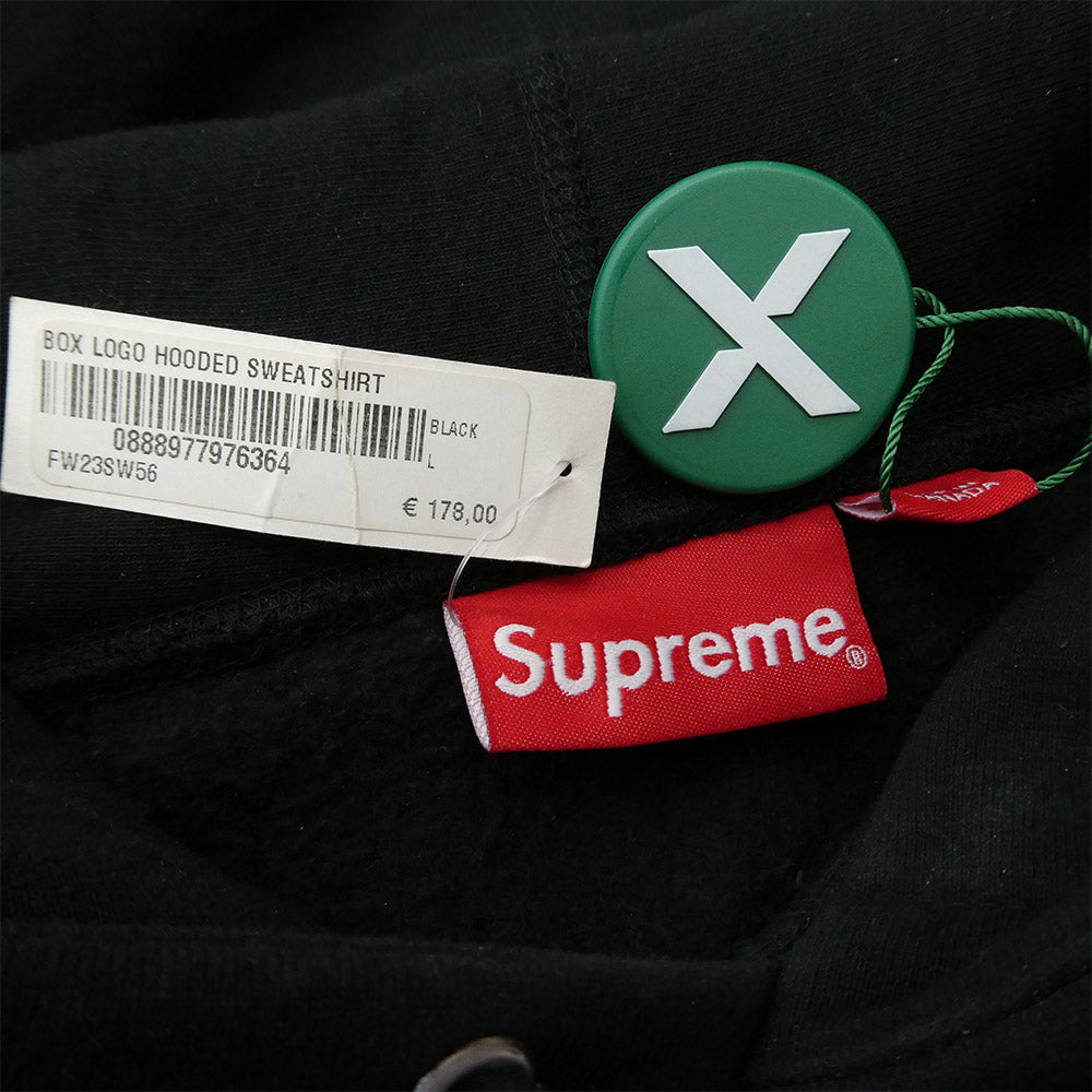 Supreme シュプリーム 23AW Box Logo Hooded Sweatshirt ボックスロゴ プルオーバースウェットパーカー フーディー ブラック系 L【中古】