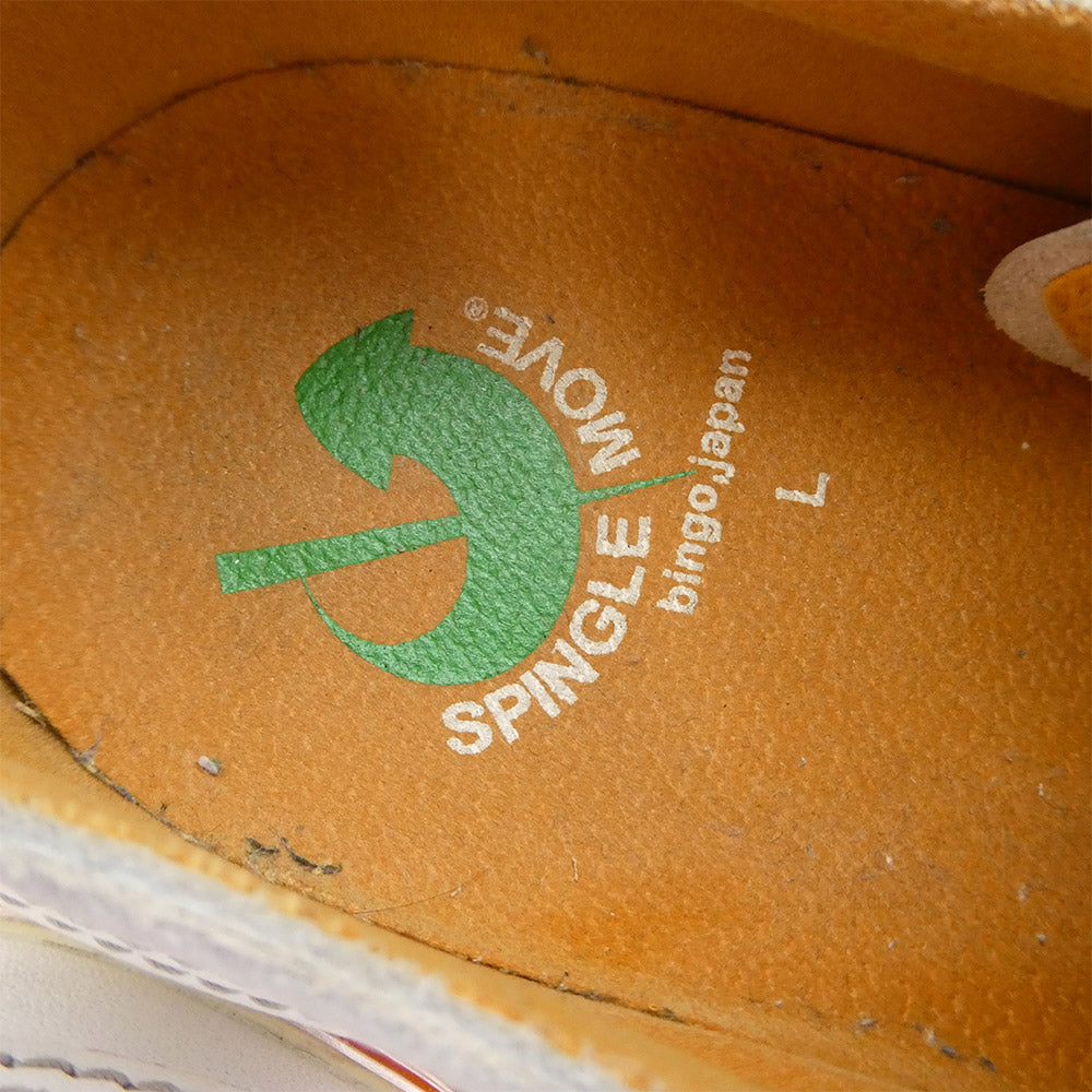 SPINGLE MOVE スピングルムーブ レザー ベルト スニーカー ホワイト系 オレンジ系 L【中古】