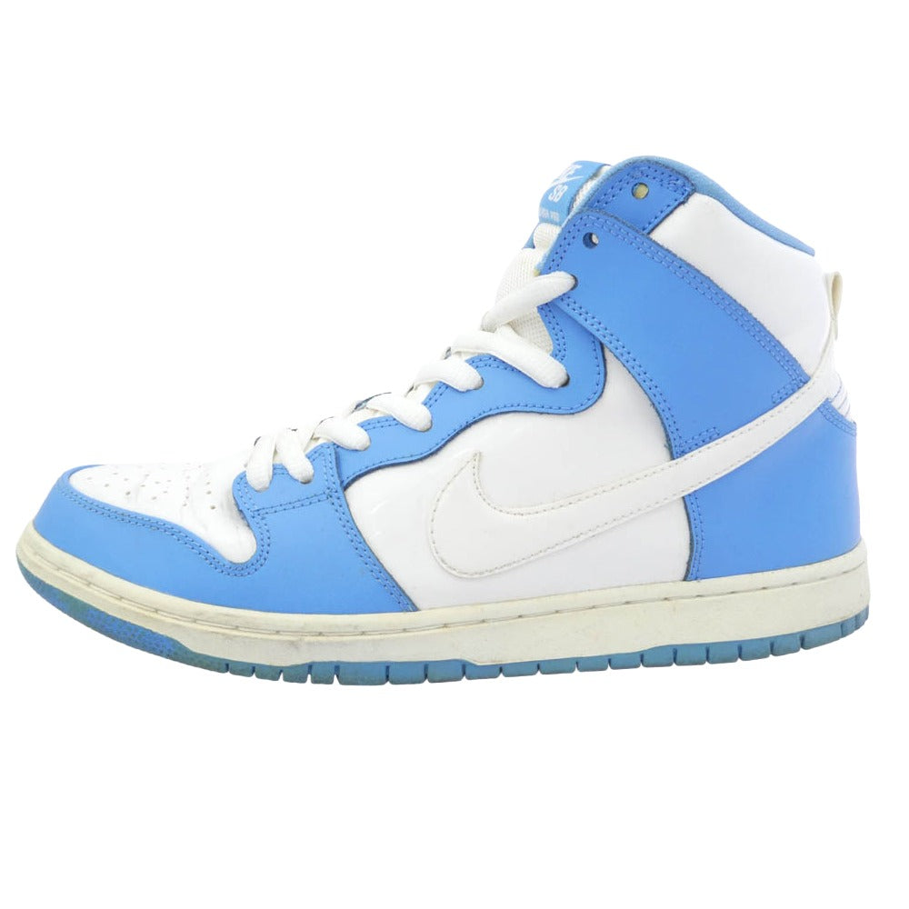 NIKE ナイキ 313171-411 SB DUNK HIGH PRM UNC Rivalry UNC ダンク ハイ ライバリー ハイカット スニーカー ホワイト系 ライトブルー系 28cm【中古】