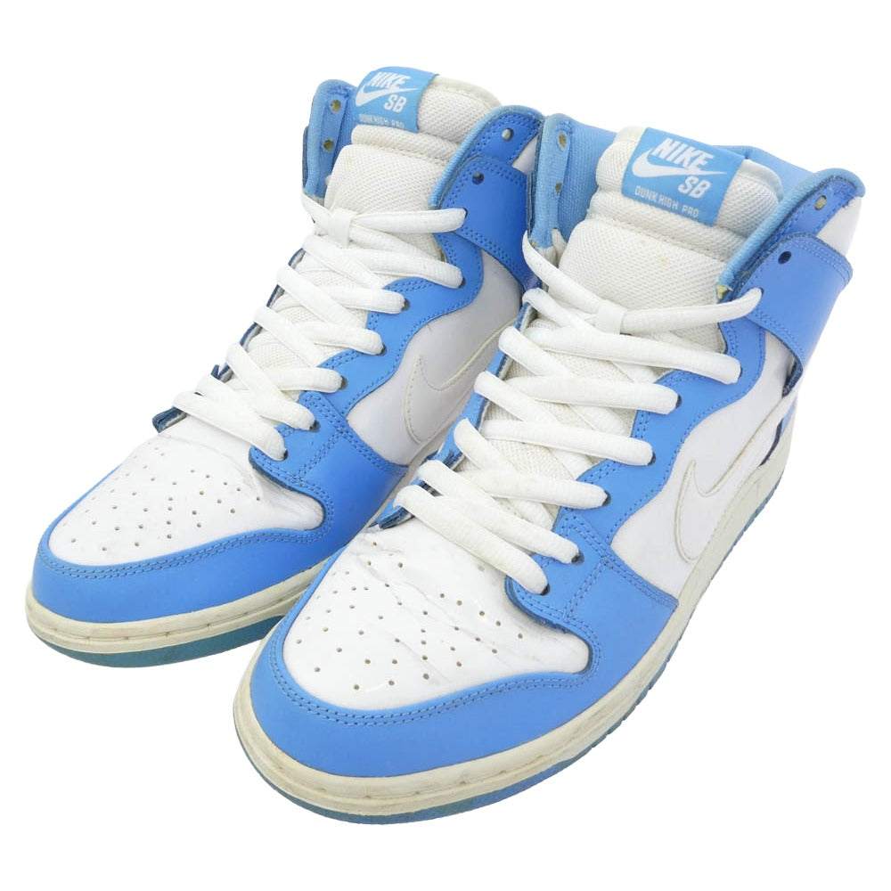 NIKE ナイキ 313171-411 SB DUNK HIGH PRM UNC Rivalry UNC ダンク ハイ ライバリー ハイカット スニーカー ホワイト系 ライトブルー系 28cm【中古】