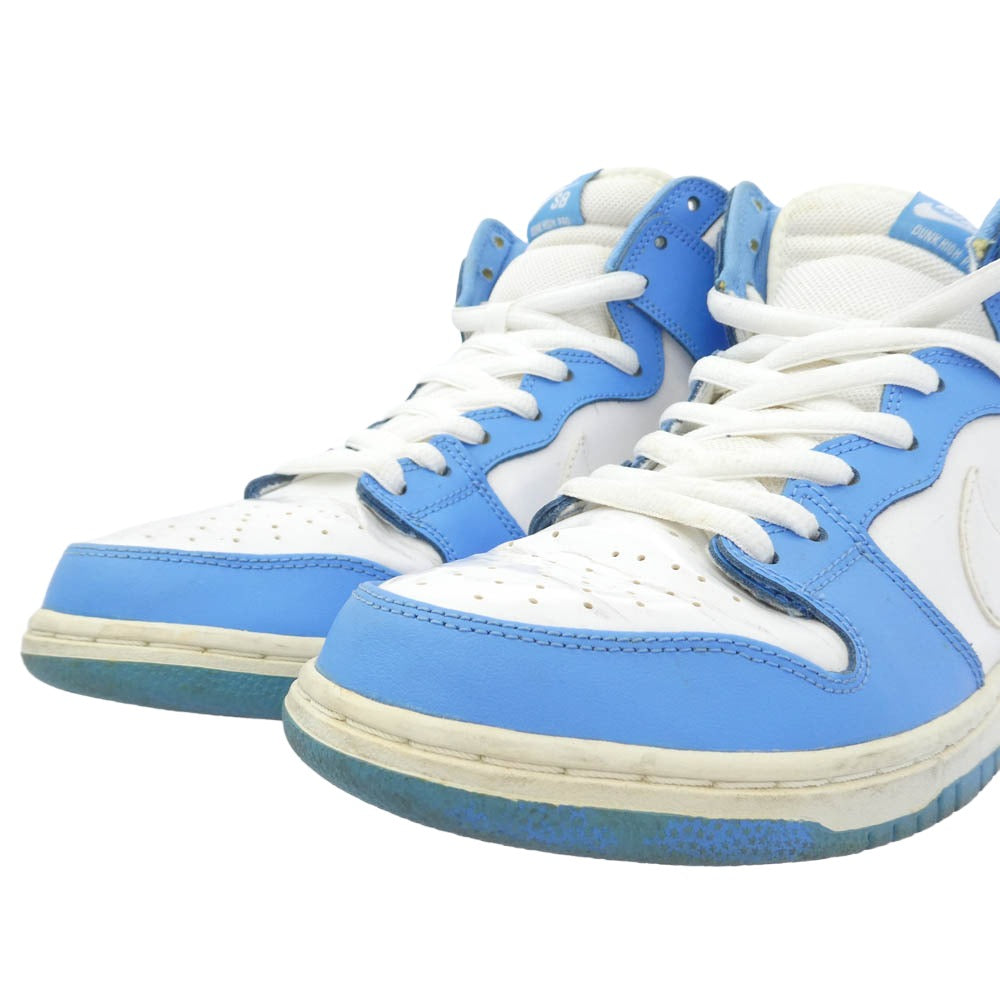 NIKE ナイキ 313171-411 SB DUNK HIGH PRM UNC Rivalry UNC ダンク ハイ ライバリー ハイカット スニーカー ホワイト系 ライトブルー系 28cm【中古】