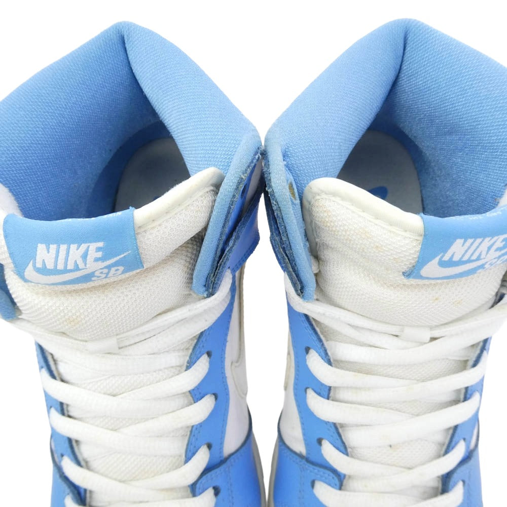 NIKE ナイキ 313171-411 SB DUNK HIGH PRM UNC Rivalry UNC ダンク ハイ ライバリー ハイカット スニーカー ホワイト系 ライトブルー系 28cm【中古】