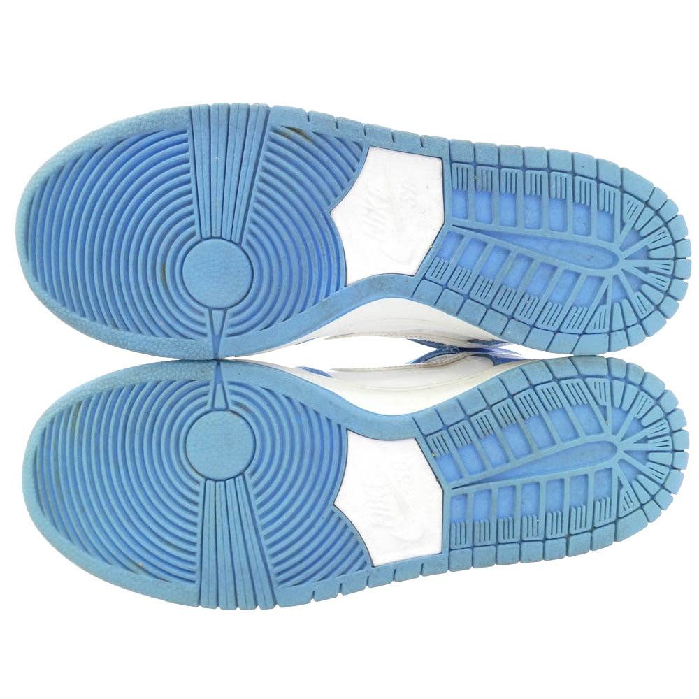 NIKE ナイキ 313171-411 SB DUNK HIGH PRM UNC Rivalry UNC ダンク ハイ ライバリー ハイカット スニーカー ホワイト系 ライトブルー系 28cm【中古】