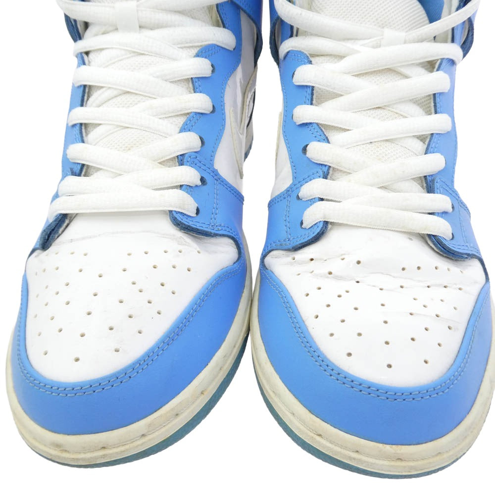 NIKE ナイキ 313171-411 SB DUNK HIGH PRM UNC Rivalry UNC ダンク ハイ ライバリー ハイカット スニーカー ホワイト系 ライトブルー系 28cm【中古】