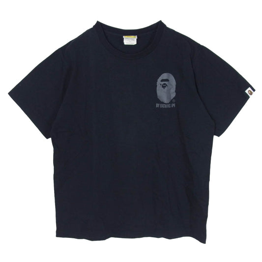 A BATHING APE アベイシングエイプ ロゴプリント クルーネック 半袖 Tシャツ ブラック系 L【中古】