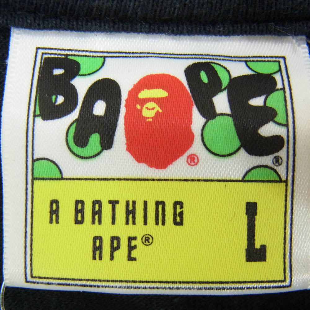 A BATHING APE アベイシングエイプ フライトワッペン 半袖 クルーネック Tシャツ ブラック系 L【中古】