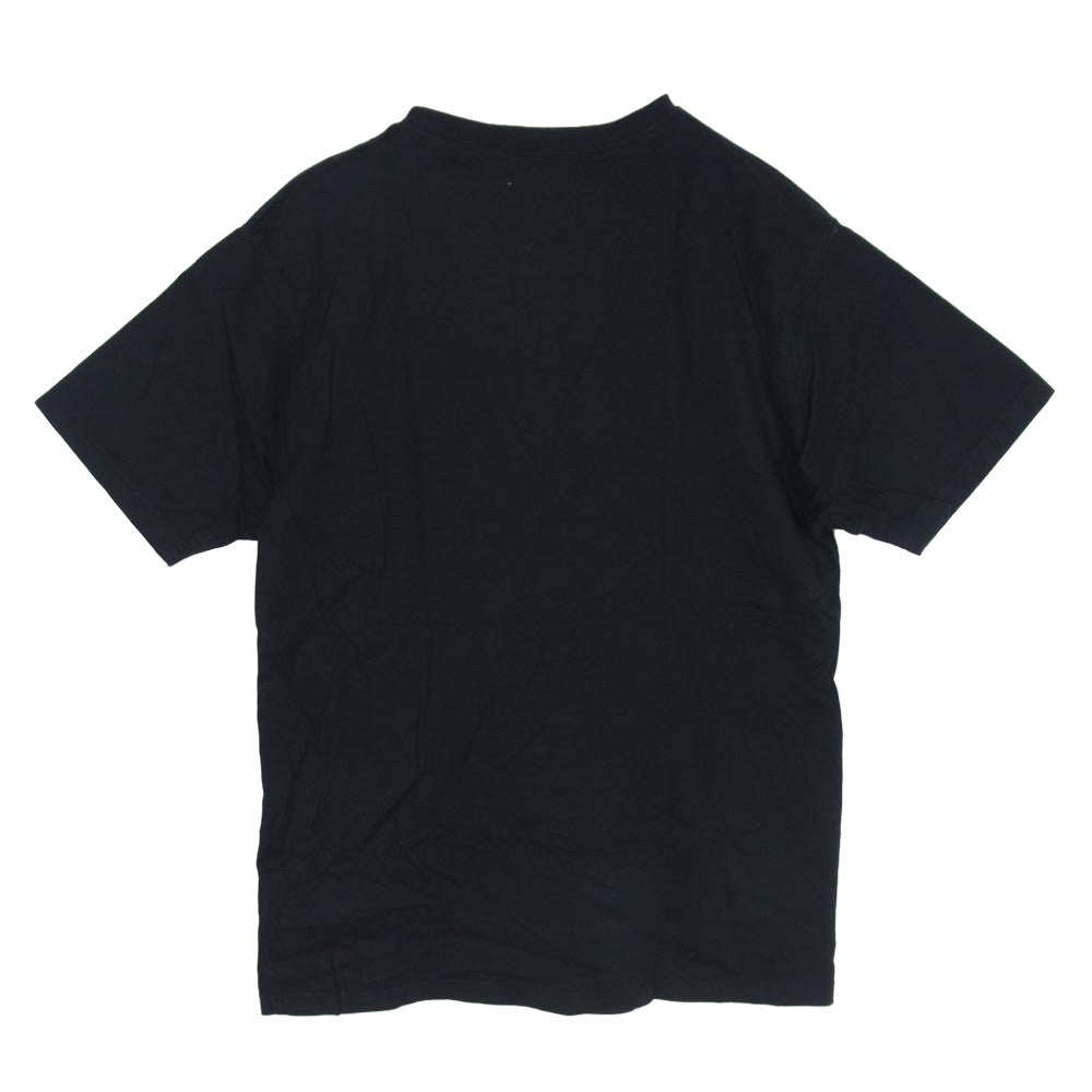 A BATHING APE アベイシングエイプ カモフラポケット ロゴプリント 半袖 Tシャツ ブラック系 L【中古】