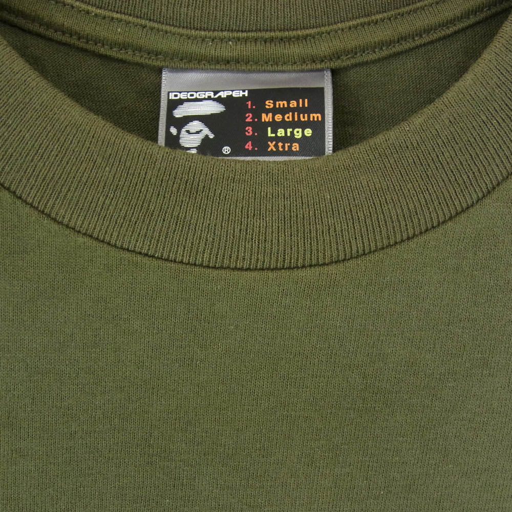 A BATHING APE アベイシングエイプ 旧タグ ロゴプリント 半袖 Tシャツ カットソー カーキ系 L【中古】