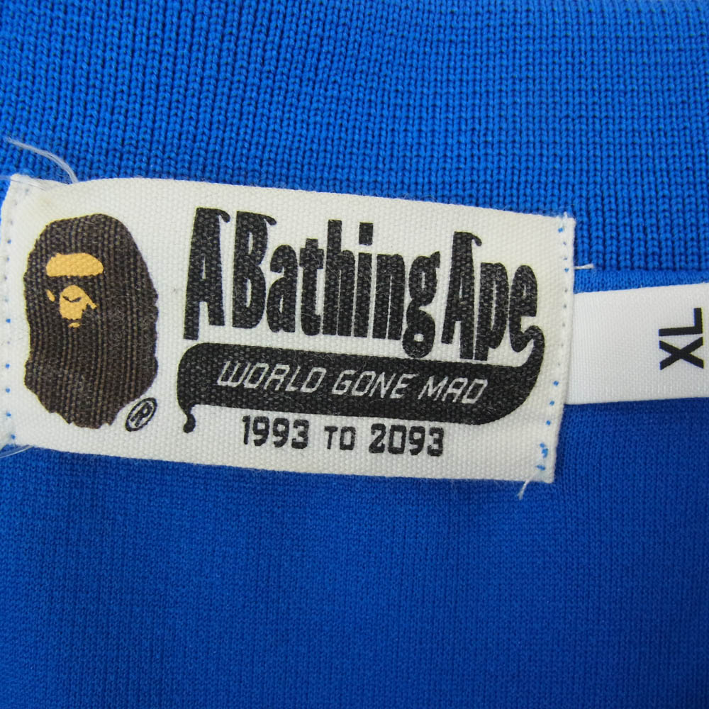 A BATHING APE アベイシングエイプ マルチロゴ BAPE 半袖 ポロシャツ ブルー系 XL【中古】
