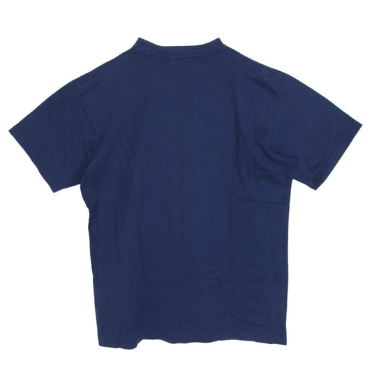 A BATHING APE アベイシングエイプ 前V ロゴワッペン クルーネック 半袖 Tシャツ カットソー ネイビー系 L【中古】
