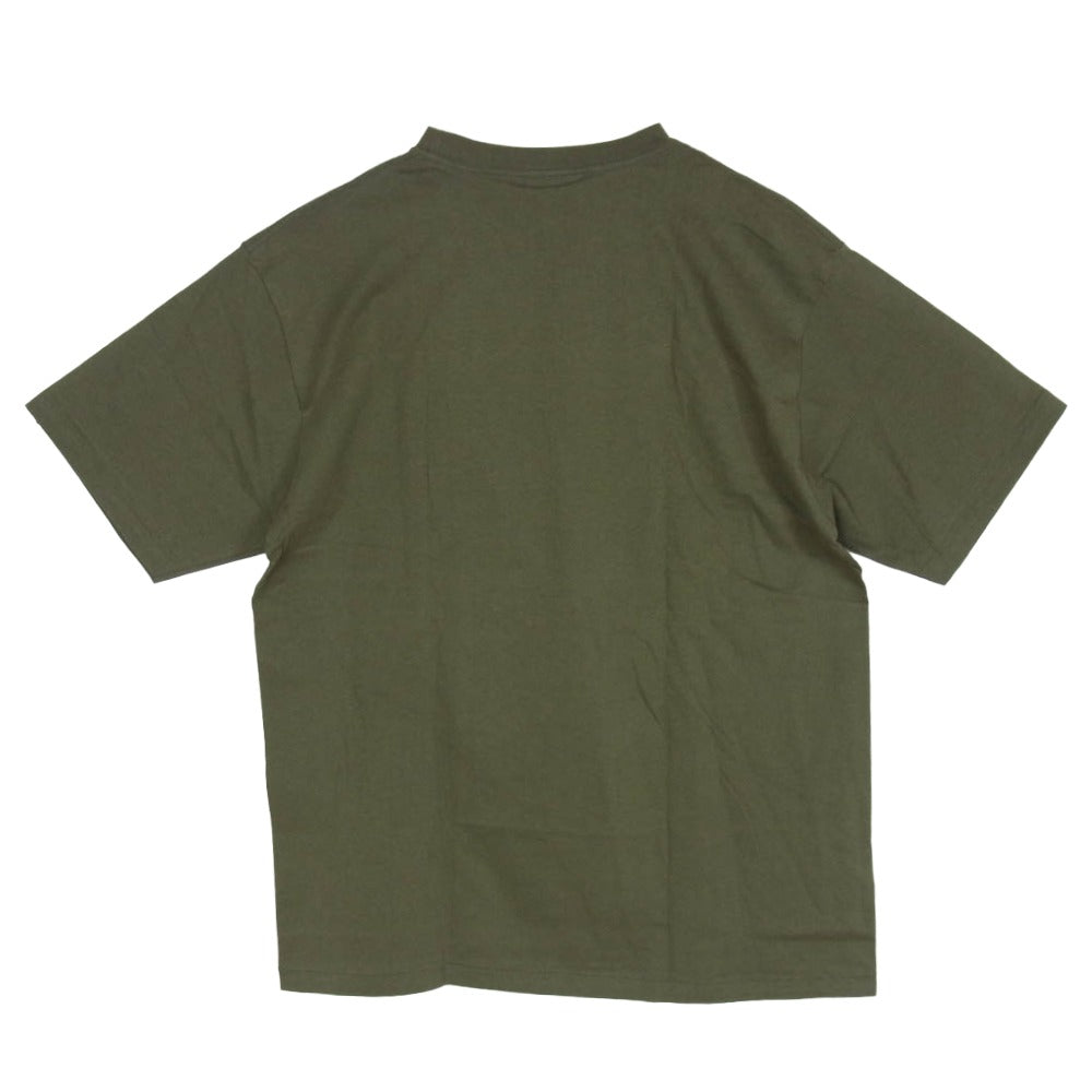 A BATHING APE アベイシングエイプ GO APE ゴーエイプ 兵隊プリント クルーネック 半袖 Tシャツ カーキ系 L【中古】