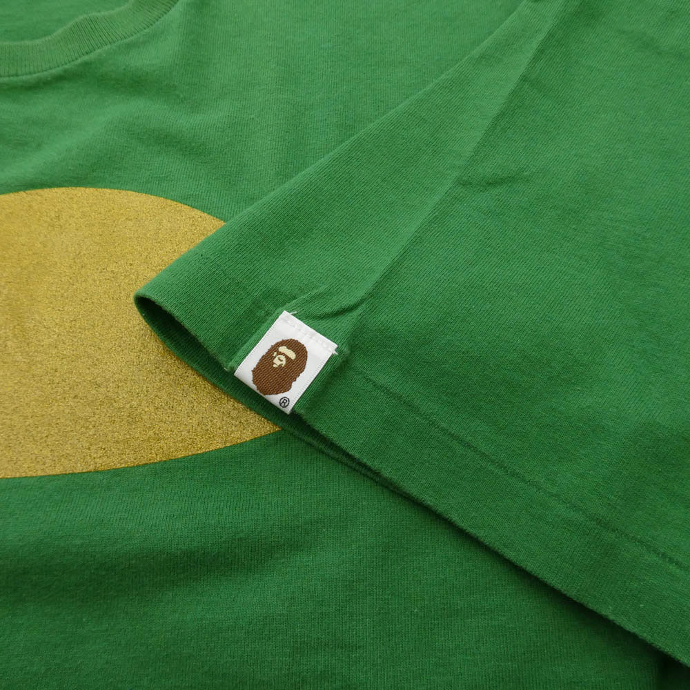 A BATHING APE アベイシングエイプ Big Face ビッグフェイス 大猿 プリント 半袖 Tシャツ カットソー グリーン系 ゴールド系 XL【中古】