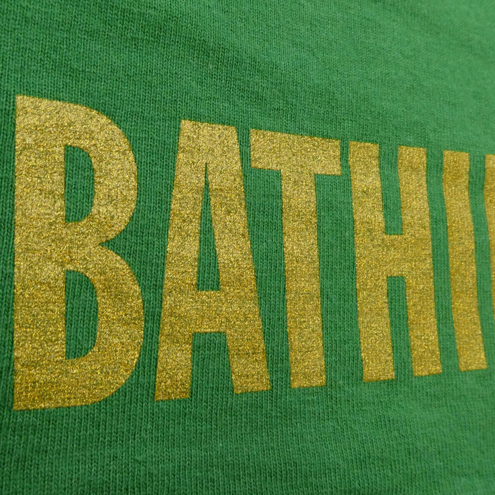 A BATHING APE アベイシングエイプ Big Face ビッグフェイス 大猿 プリント 半袖 Tシャツ カットソー グリーン系 ゴールド系 XL【中古】