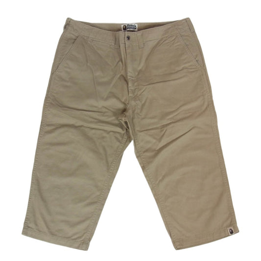 A BATHING APE アベイシングエイプ コットンチノクロス クロップド ワークパンツ ベージュ系 XL【中古】
