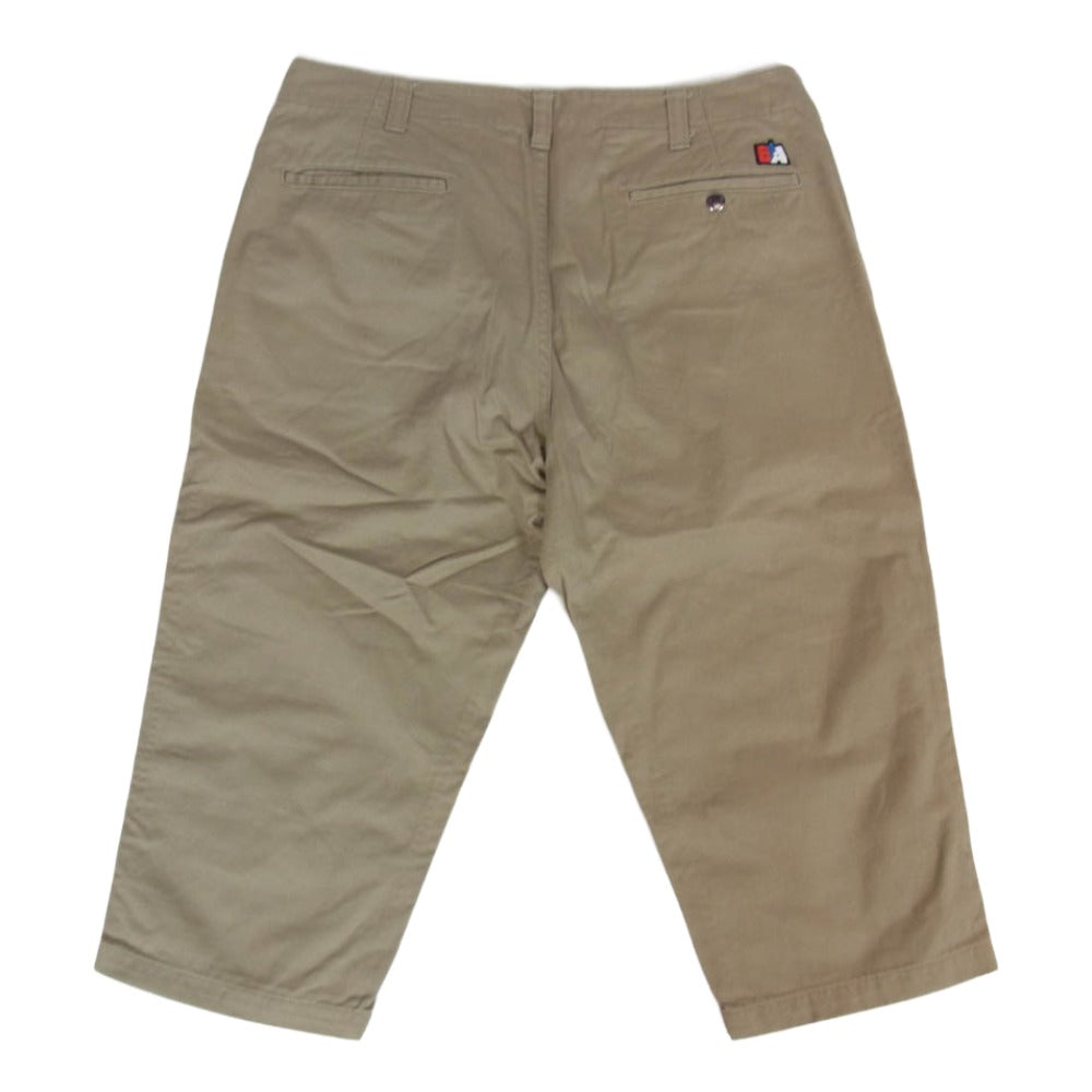 A BATHING APE アベイシングエイプ コットンチノクロス クロップド ワークパンツ ベージュ系 XL【中古】