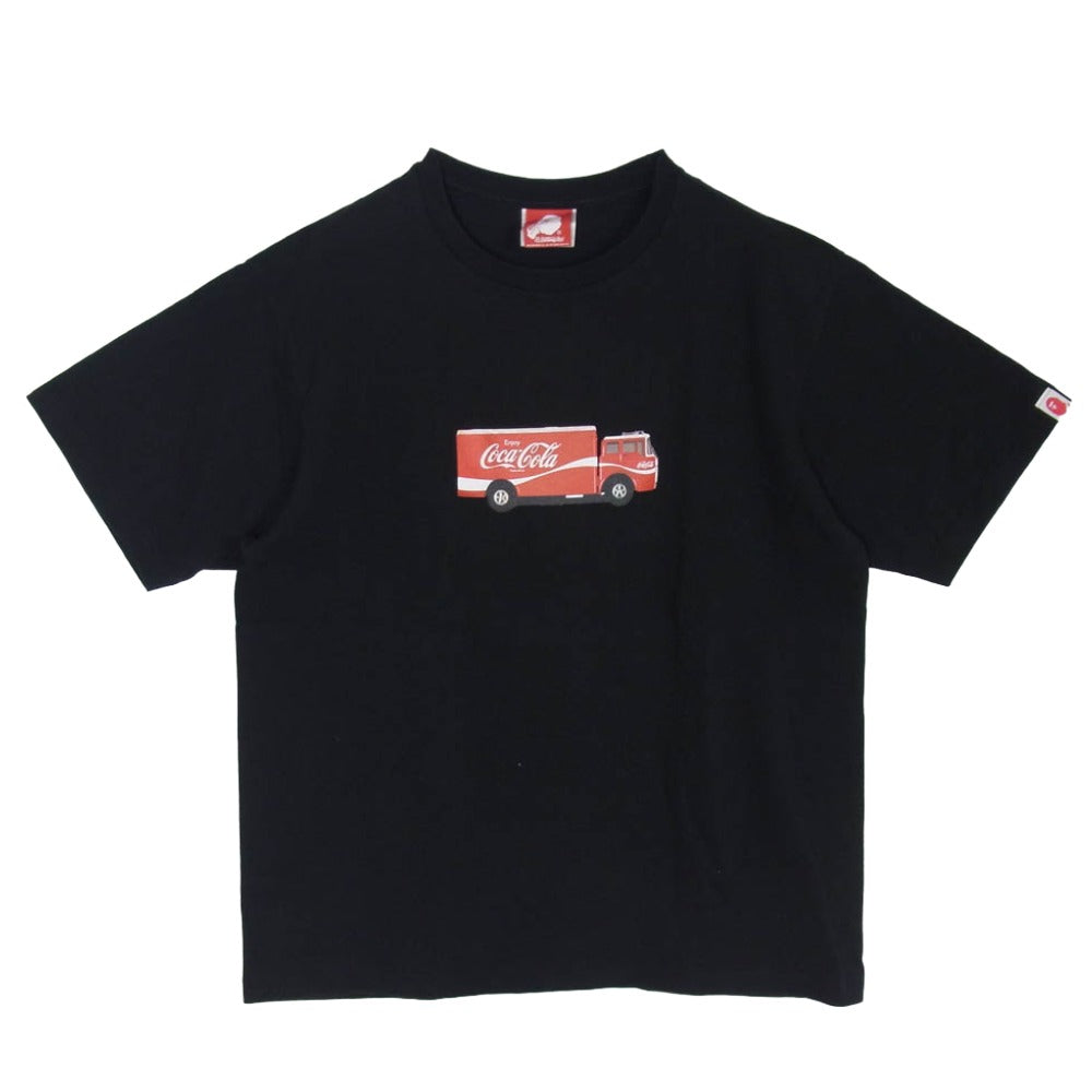 A BATHING APE アベイシングエイプ コカコーラトラック プリント 半袖 クルーネック Tシャツ ブラック系 L【中古】