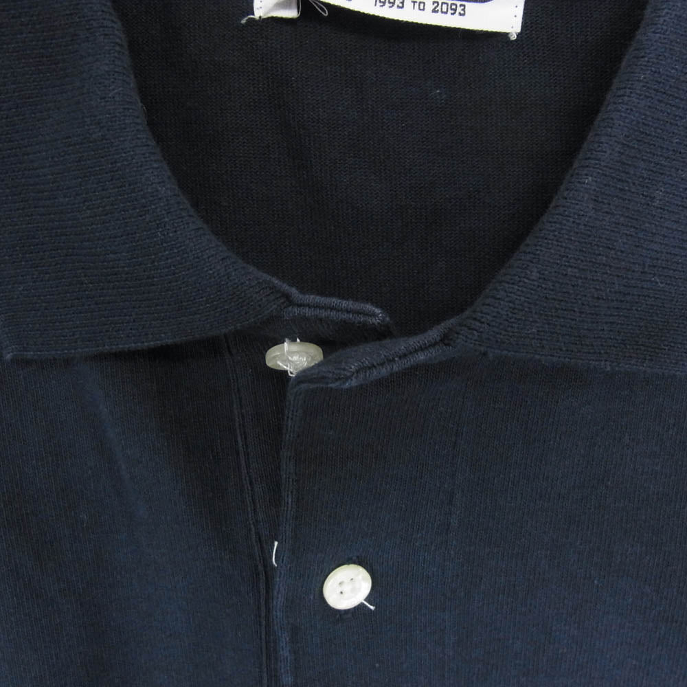 A BATHING APE アベイシングエイプ ビッグフェイスプリント バックロゴ 半袖 ポロシャツ ネイビー系 XL【中古】
