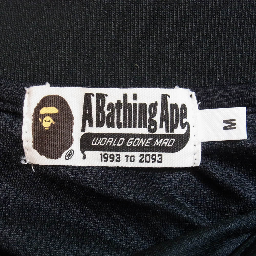 A BATHING APE アベイシングエイプ マルチロゴ BAPE 半袖 メッシュ ポロシャツ ブラック系 M【中古】