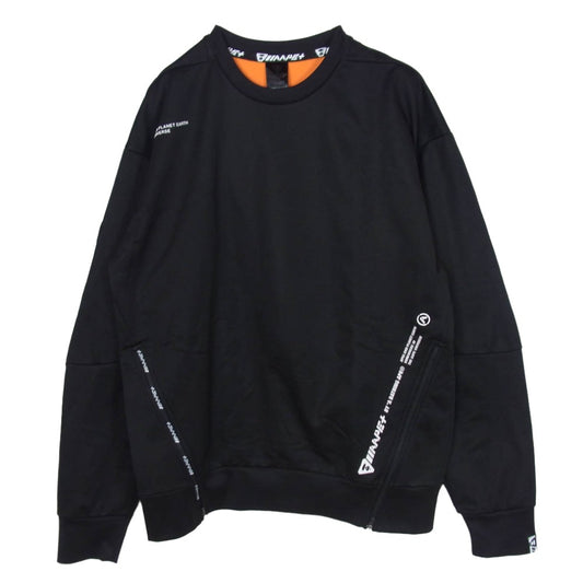 A BATHING APE アベイシングエイプ AAPSWM3521XXB AAPE エーエイプ バックロゴ クルーネック スウェット プルオーバー トレーナー ブラック系 175【中古】