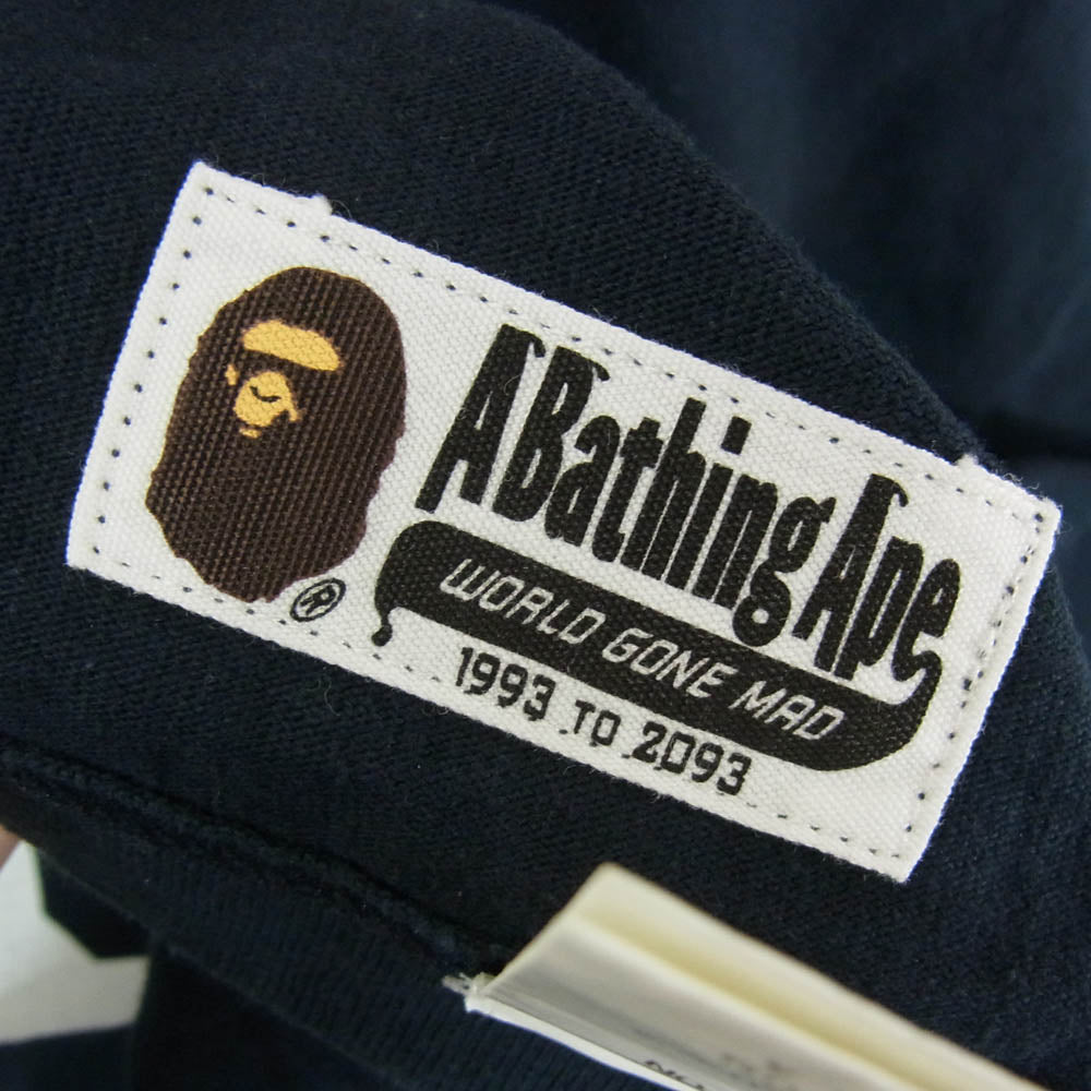 A BATHING APE アベイシングエイプ 七分袖 フットボールT カットソー ネイビー系 XL【中古】