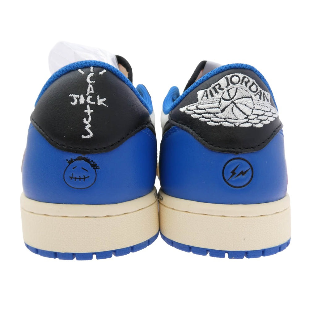NIKE AIR JORDAN ナイキ ジョーダン DM7866-140 【フェイクバスターズ鑑定済】Travis Scott × fragment design Jordan 1 Low OG SP Military Blue トラヴィススコット × フラグメントデザイン エアジョーダン1 スニーカー ホワイト系 ブルー系 ブラック系 26cm【新古品】【未使用】【中古】