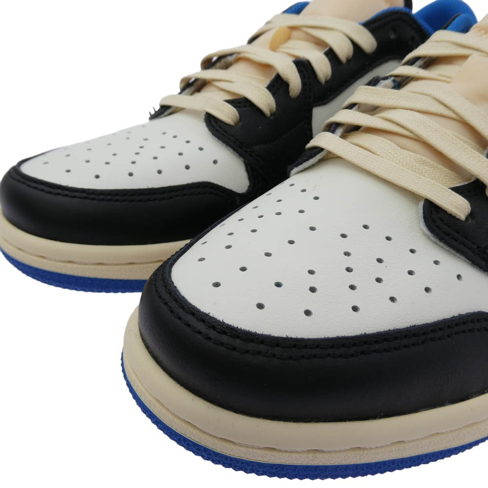 NIKE AIR JORDAN ナイキ ジョーダン DM7866-140 【フェイクバスターズ鑑定済】Travis Scott × fragment design Jordan 1 Low OG SP Military Blue トラヴィススコット × フラグメントデザイン エアジョーダン1 スニーカー ホワイト系 ブルー系 ブラック系 26cm【新古品】【未使用】【中古】