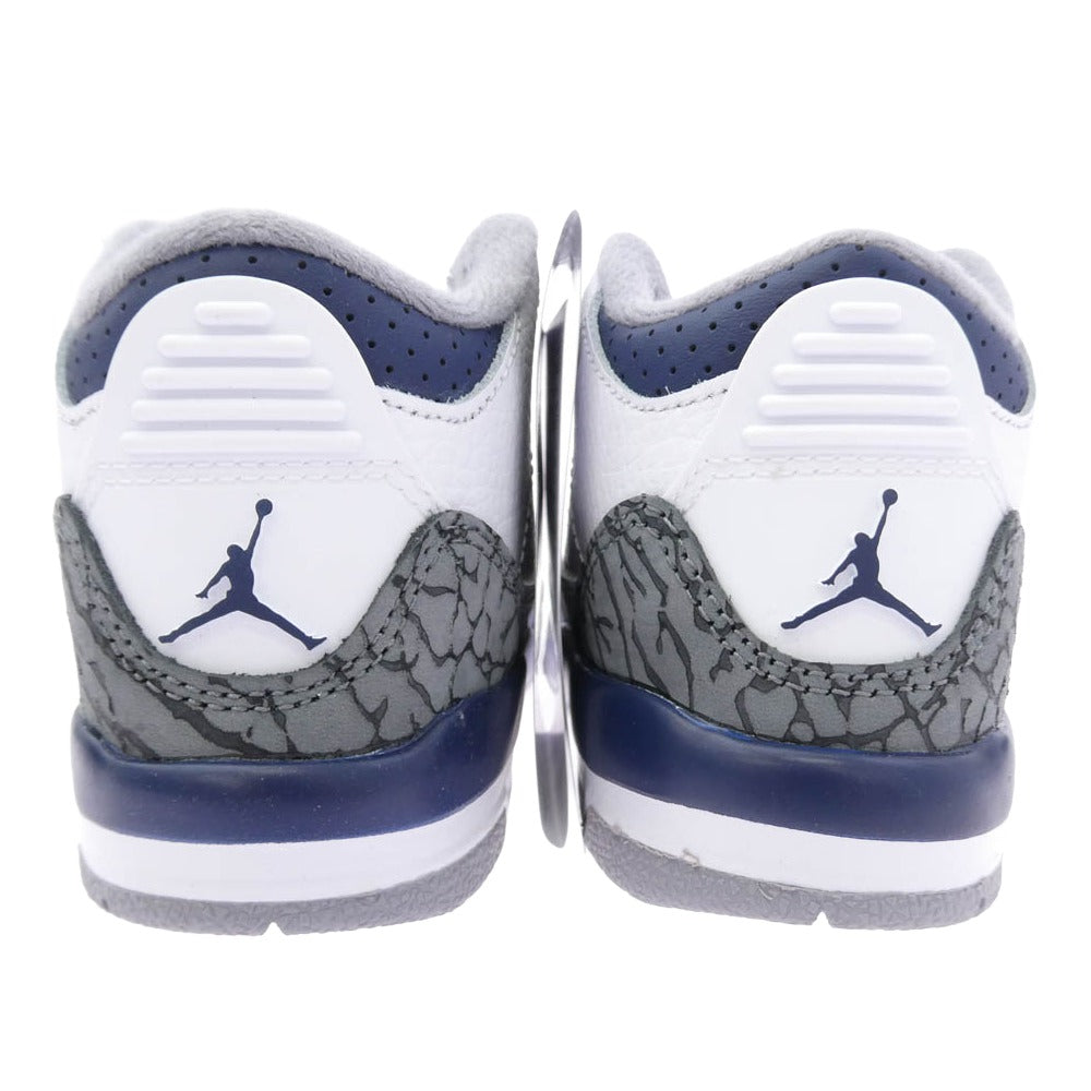 NIKE ナイキ DM0968-140 TD Air Jordan 3 Retro Midnight Navy エアジョーダン3 レトロ ミッドナイト ネイビー キッズ スニーカー ホワイト系 ブルー系 グレー系 13cm【新古品】【未使用】【中古】