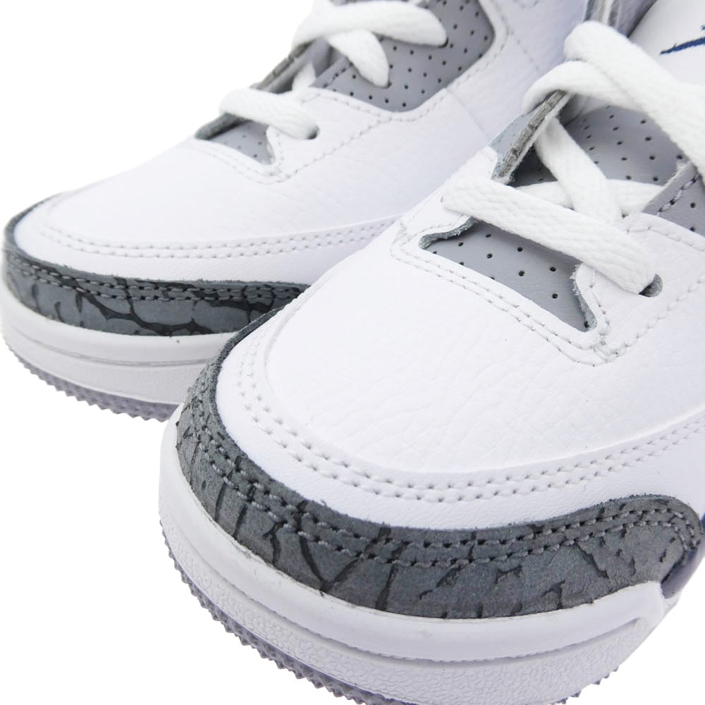 NIKE ナイキ DM0968-140 TD Air Jordan 3 Retro Midnight Navy エアジョーダン3 レトロ ミッドナイト ネイビー キッズ スニーカー ホワイト系 ブルー系 グレー系 13cm【新古品】【未使用】【中古】