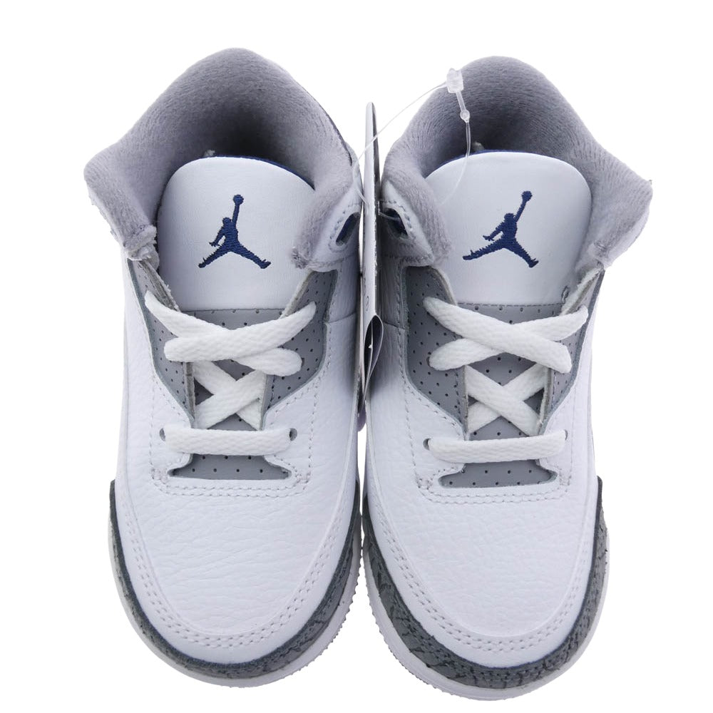 NIKE ナイキ DM0968-140 TD Air Jordan 3 Retro Midnight Navy エアジョーダン3 レトロ ミッドナイト ネイビー キッズ スニーカー ホワイト系 ブルー系 グレー系 13cm【新古品】【未使用】【中古】