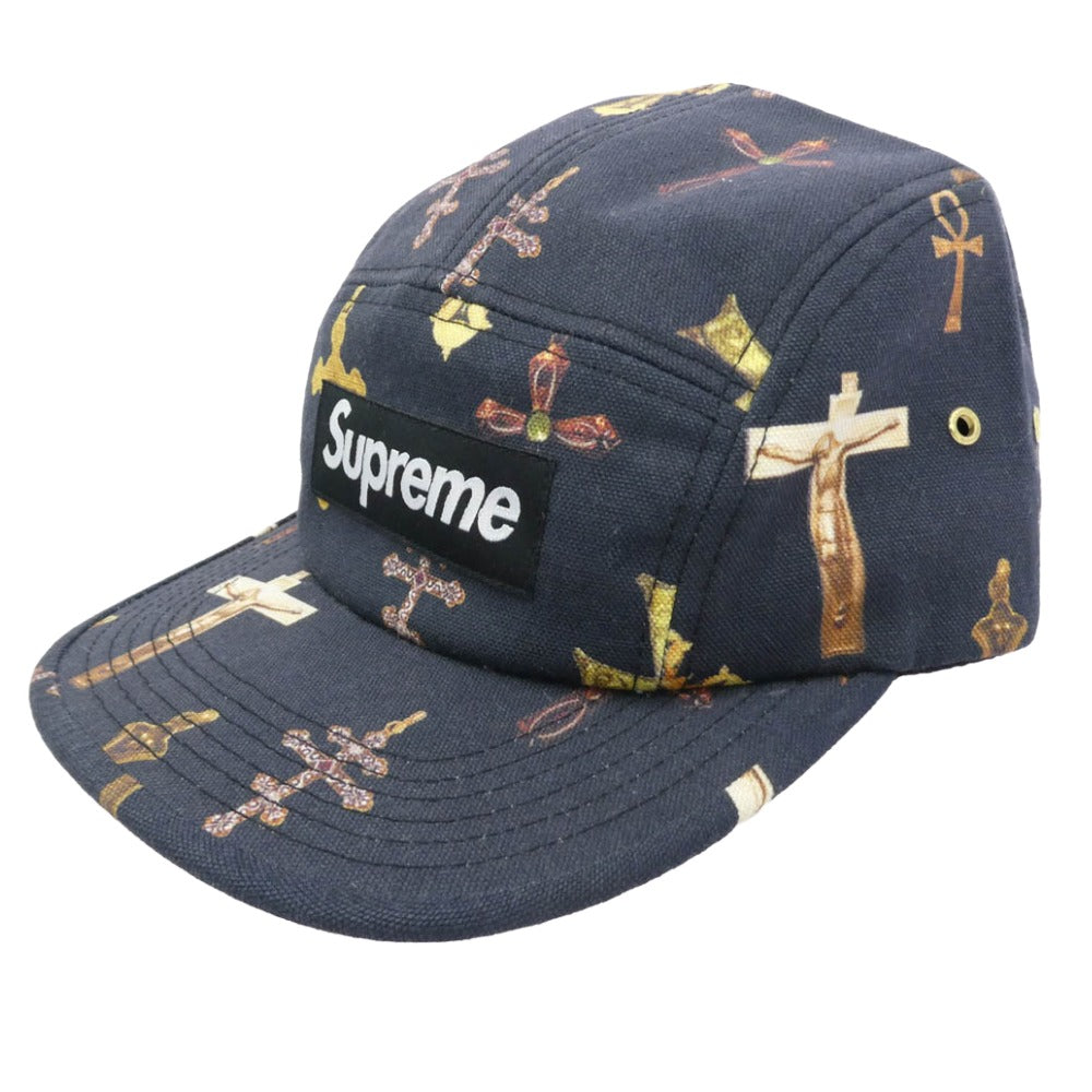 Supreme シュプリーム 13SS BOX LOGO Crosses Camp Cap ボックスロゴ クロス キャップ ダークネイビー系【中古】