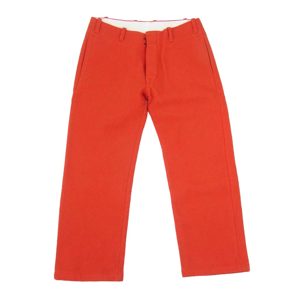 Scye サイ ウール ボタンフライ ストレート パンツ レッド系 31【中古】