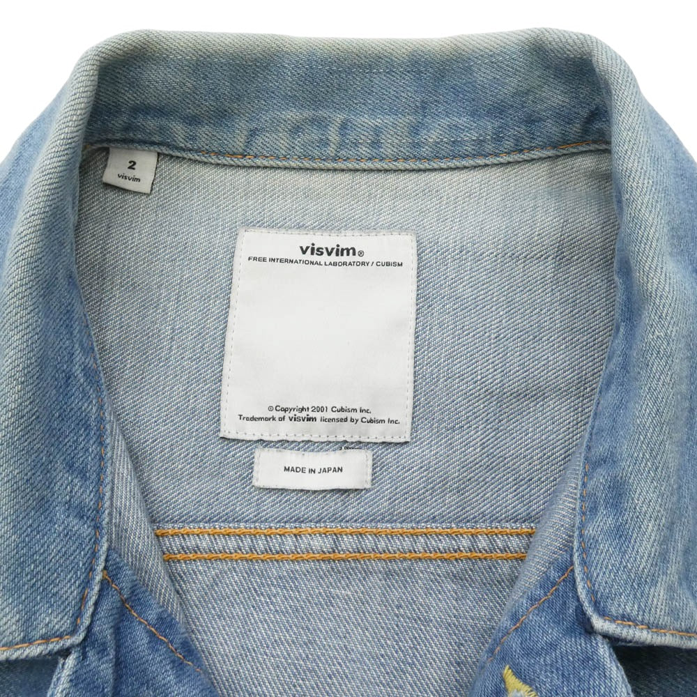 VISVIM ビズビム 13AW 0113205006003 SS 102 JKT ONE WASH 1stタイプ ワンウォッシュ デニム ジャケット ライトブルー系 2【中古】